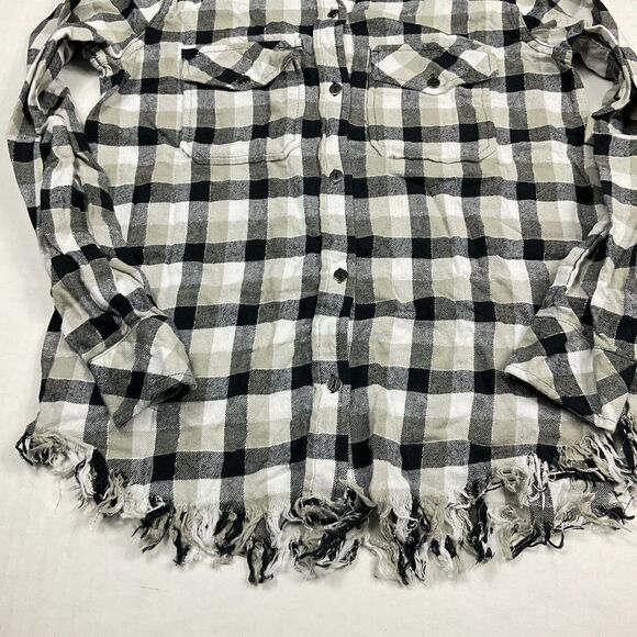 Current Elliott Womens Flannel Button Down Shirt Plaid Long Sleeve Top Size 0 - Picture 2 of 12